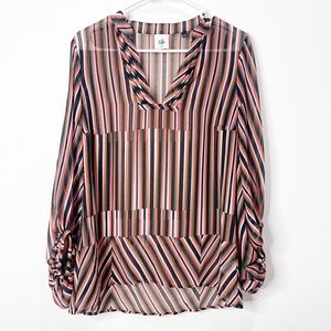 Cabi Striped Sheer Blouse Size Extra Small XS